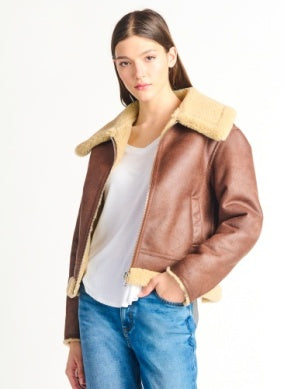 2229005 Faux Shearling Jacket Brown