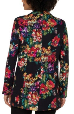 Floral Button Boyfriend Blazer Print