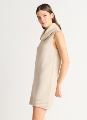 2227515 Sleeveless Turtleneck Dress Taupe