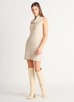 2227515 Sleeveless Turtleneck Dress Taupe