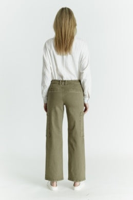 P0055-SJ Straight Cargo Pants Vintage Army