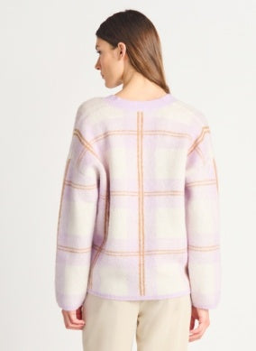 Plaid Sweater Lilac/Camel