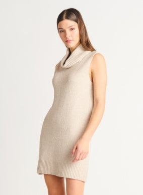 2227515 Sleeveless Turtleneck Dress Taupe