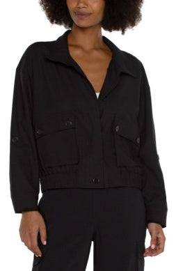 Utility Jacket with Cinch black