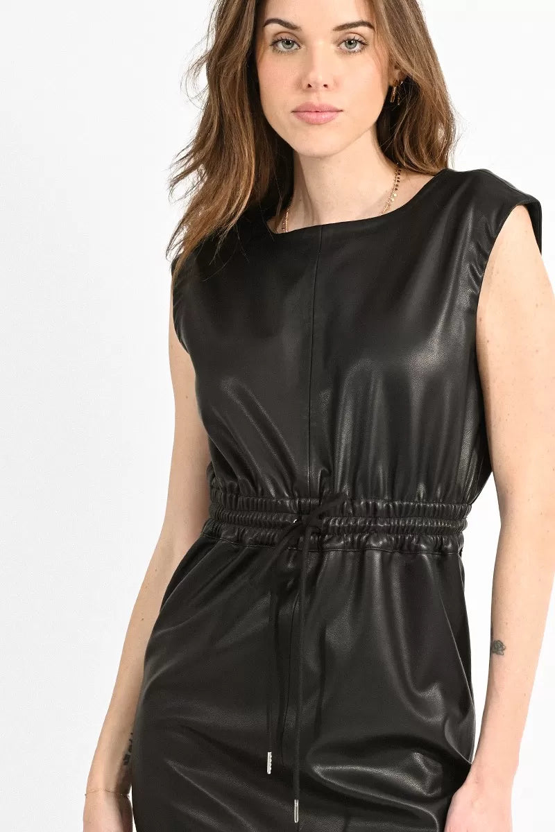 Vegan Leather Dress Black