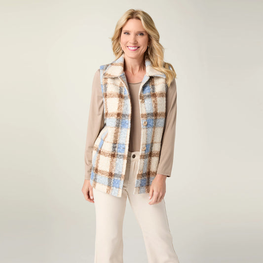 Deidre Plaid Sherpa Vest