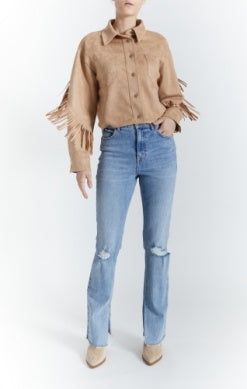 J0029-WH Western Fringe Jacket