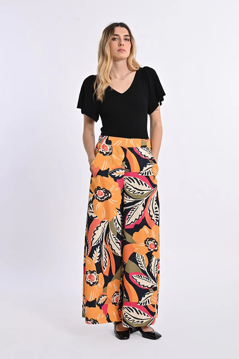 J142DP Wide Printed Pants