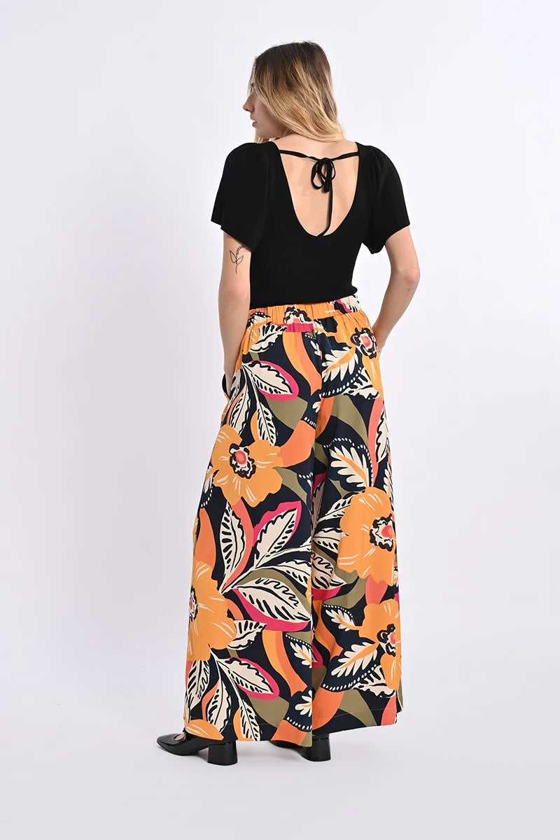 J142DP Wide Printed Pants