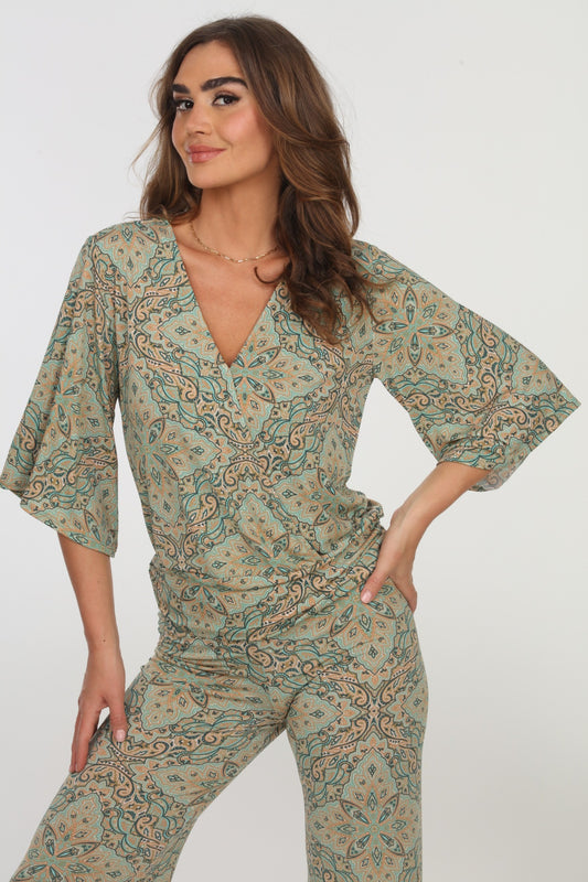 TF-2190 Neema Banded Kimono Top