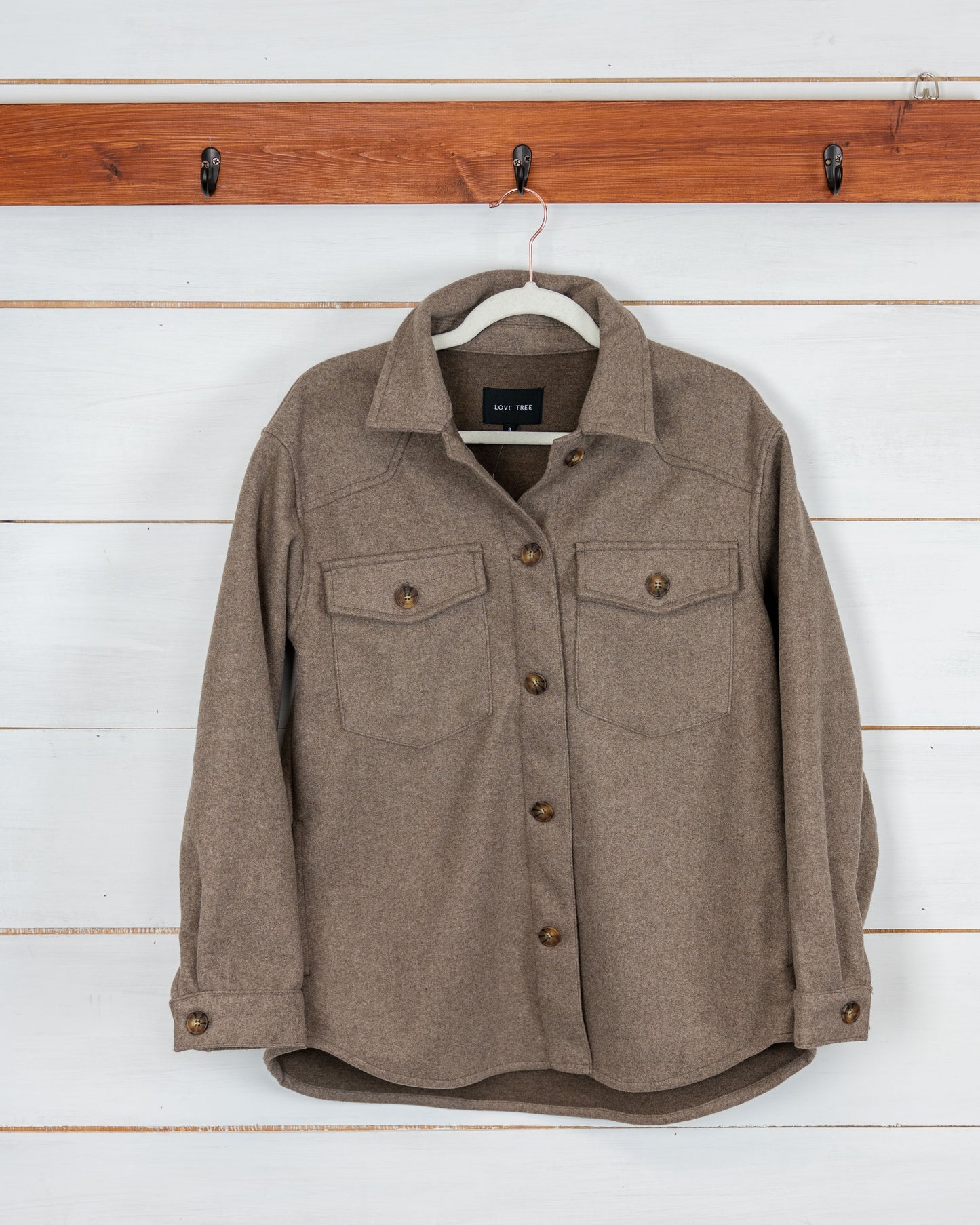 Oversized Shacket Cocoa Brown