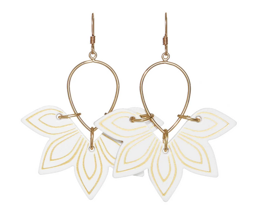 White Floras Earrings
