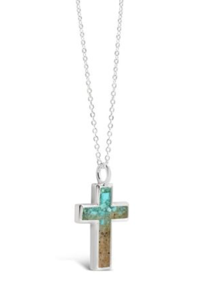 Cross Necklace - Turquoise Gradient