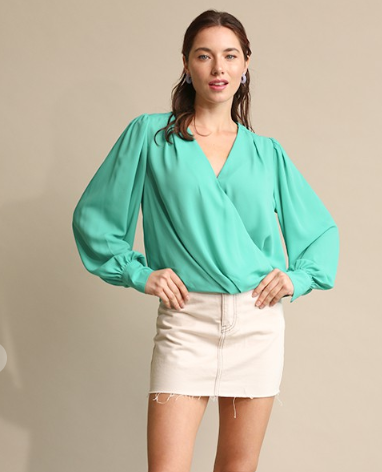 Santern Sleeve Blouse Seafoam