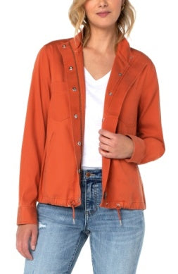 Cinch waist jacket w/ Pockets Orange Rust