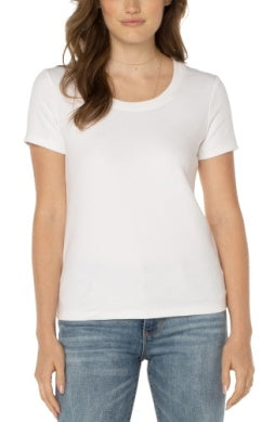 Scoop Neck Short Sleeve Tee White