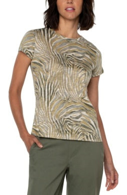 Slim Fit Crew Slub Tee Graphic Animal Print