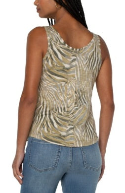 Scoop Neck Slub Tank Graphic Animal Print