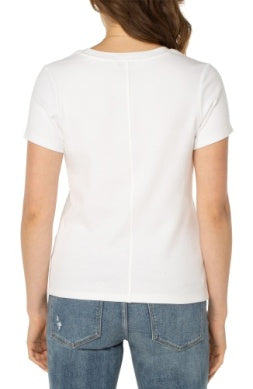 Scoop Neck Short Sleeve Tee White