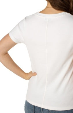 Scoop Neck Short Sleeve Tee White